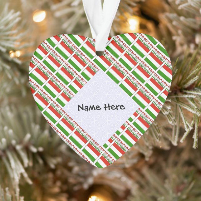 Ornamento Hungria e Bandeira Húngara Enviados Personalizados (Árvore)