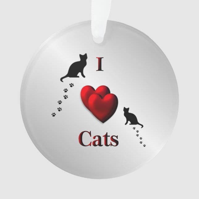 Ornamento I Heart Cats (Frente)