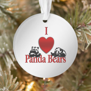 Ornamento I Heart Panda Bears