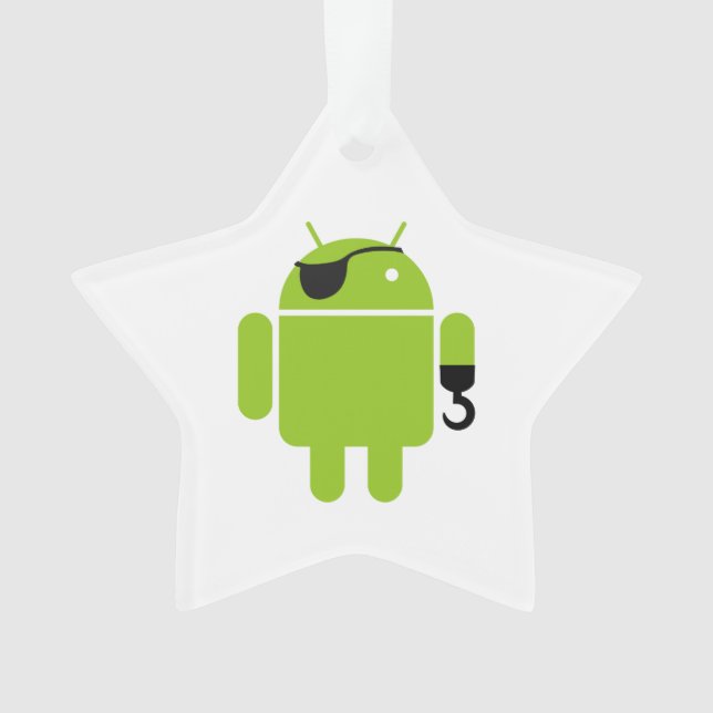 Ornamento Ícone do Robô Android como um Pirata (Frente)
