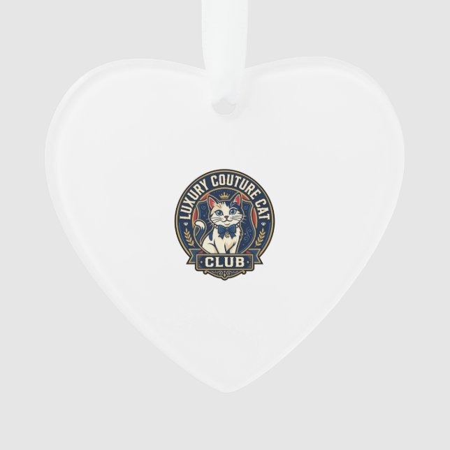 Ornamento Ideia de Presente de Mãe de Gato de Luxo - Couture (Frente)