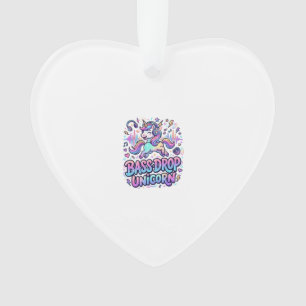 Ornamento Ideia de Presente Unicórnio Drop de Bass Typografi