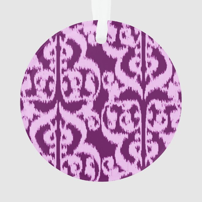 Ornamento Ikat Moorish Damask - roxo e orquídea (Verso)