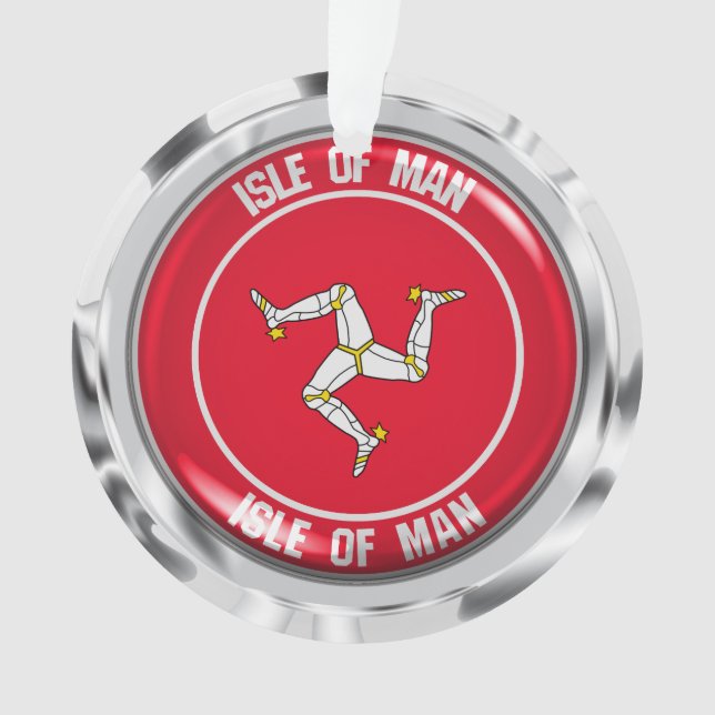Ornamento Ilha de Man Round Emblem (Frente)