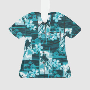 Ornamento Ilha Niihau Plumeria Havaiana Camisa Aloha