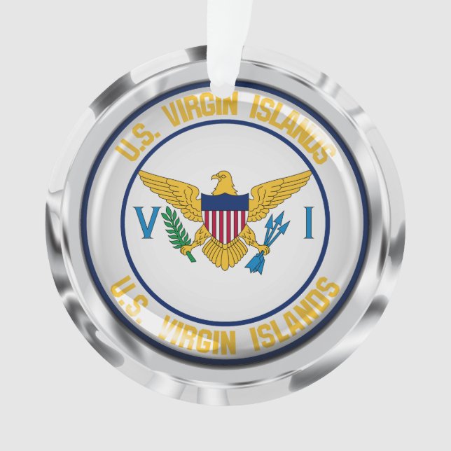 Ornamento Ilhas Virgens Americanas Round Emblem (Frente)