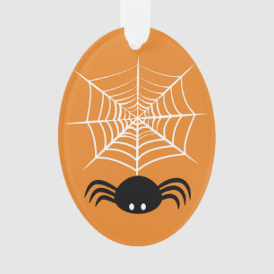 Ornamento Ilustração Assustadora de Aranha de Halloween