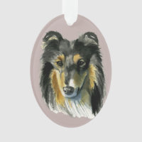 Ilustração da aguarela do cão do Collie