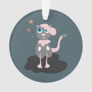 Ornamento Ilustração de Gato Infantil Fofa Kitty Cartoon