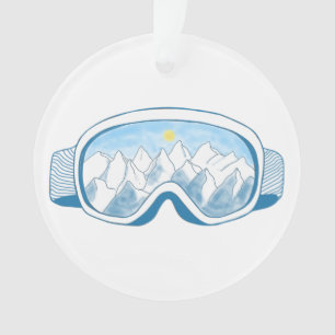 Ornamento Ilustração de Óculos de Esqui de Montanha