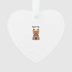 Ornamento Ilustração Divertida do Yorkshire Terrier
