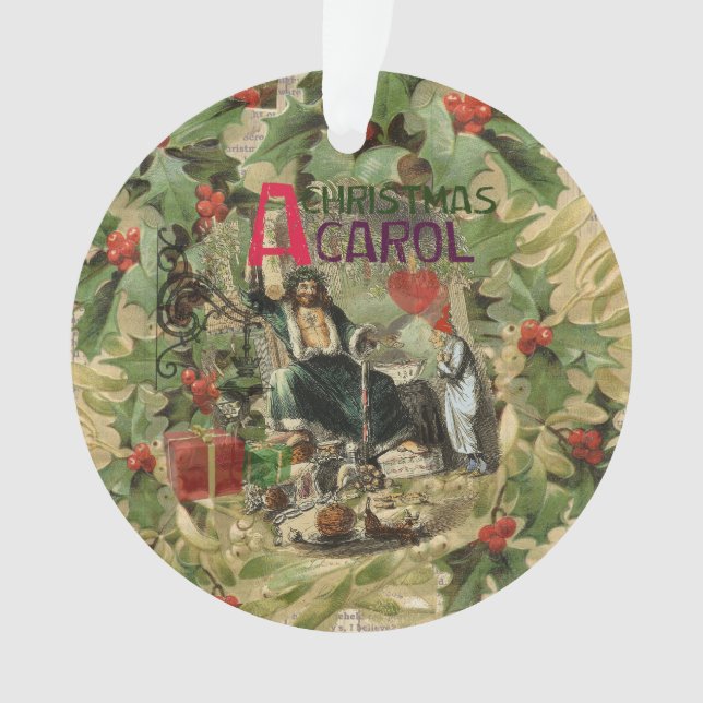 Ornamento Ilustração do Espírito do Natal Presente Scrooge (Frente)
