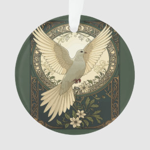 Ornamento Ilustração Tranquila da Pomba da Paz e da Natureza