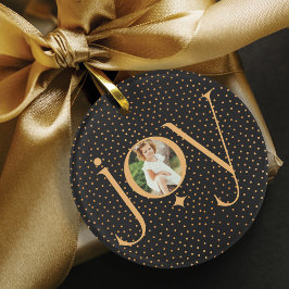 Ornamento Imagem de Bolinhas de Confetti Dourada Elegante