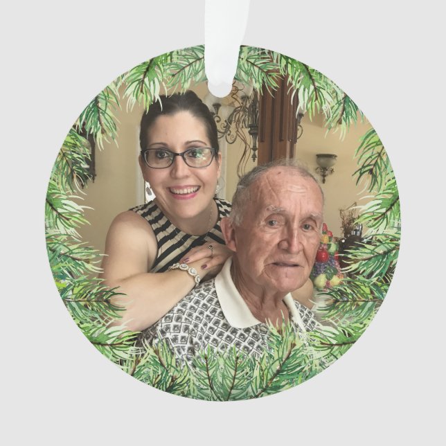 Ornamento Imagem Personalizada de Natal (Frente)