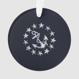 Ornamento Impressão de bandeira de iate cromo náutico com 