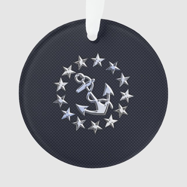 Ornamento Impressão de bandeira de iate cromo náutico com fi (Frente)