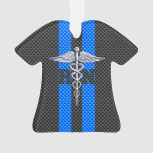 Ornamento Impressão de fibra de carbono Caduceus Nurse RN R