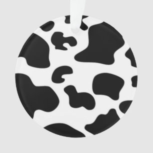 Ornamento Impressão de Vaca Preta e Branca