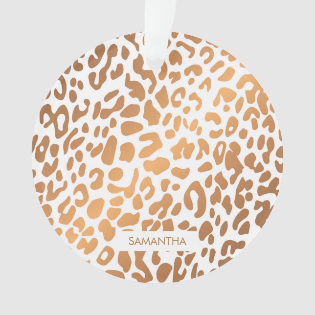 Ornamento Impressão Leopardo ouro (Frente)