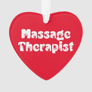Ornamento Impressões de Mão Terapista de Massagem