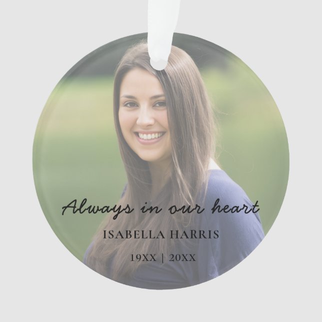 Ornamento In Loving Memory Photo Sympathy Tribute (Frente)