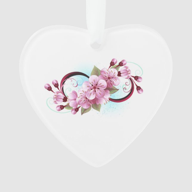 Ornamento Infinidade com Flores de Flor Sakura (Frente)