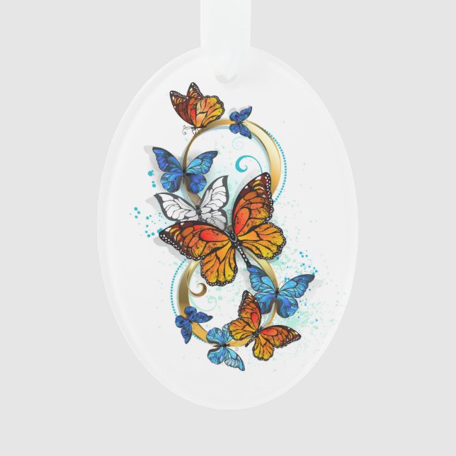 Ornamento Infinidade de Borboletas Monarca (Frente)