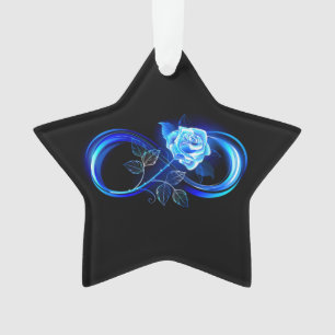 Ornamento Infinito brilhante com rosa azul