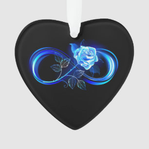 Ornamento Infinito brilhante com rosa azul