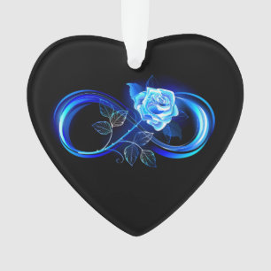 Ornamento Infinito brilhante com rosa azul