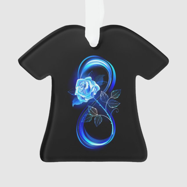 Ornamento Infinito brilhante com rosa azul (Frente)