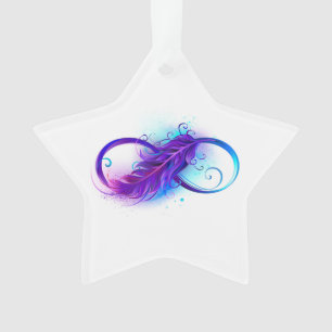 Ornamento Infinito com Pena Roxa