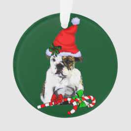 Ornamento Inglês Buldogue Christmas
