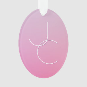 Ornamento Iniciais Sobrepostas Modernas 2   Pink Ombre