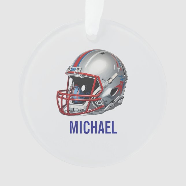 Ornamento Inspirational Motivational Football Helmet Name (Frente)