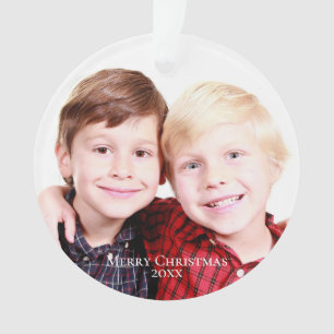 Ornamento Irmãos por Nascimento Vermelho Foto Feliz Natal