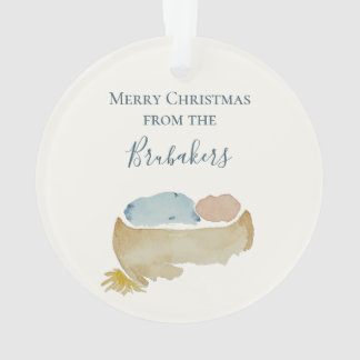 Ornamento Isaías 9:6 Aquarela Personalizada do Menino Jesus