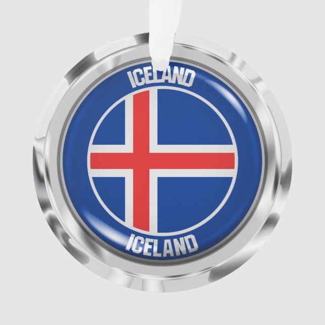 Ornamento Islândia Round Emblem (Frente)