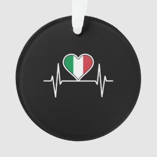 Ornamento Itália Flag Heartbeat