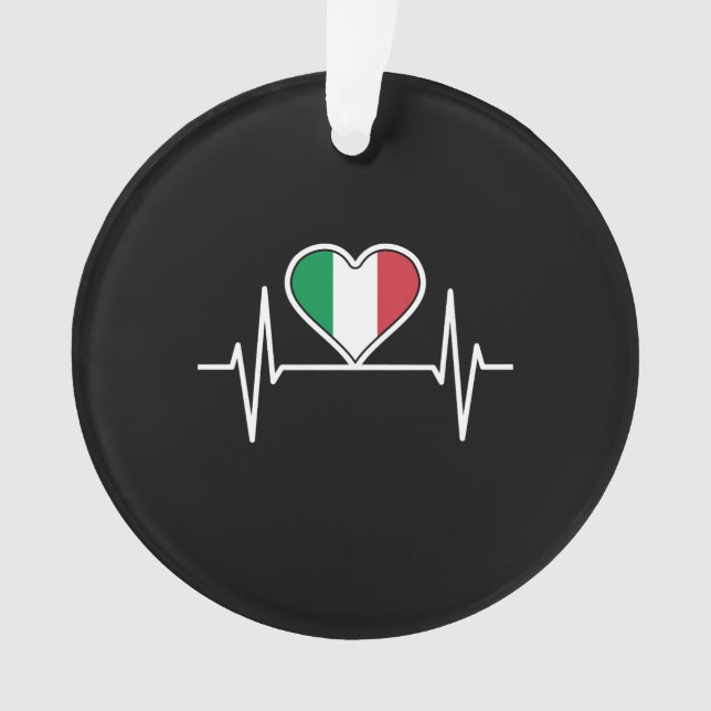 Ornamento Itália Flag Heartbeat (Frente)