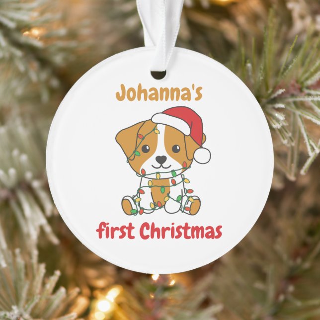 Ornamento Jack Russell Bebês de Natal primeiro Natal (Árvore)