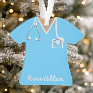 Ornamento Jalecos Azuis Personalizados para Enfermeira