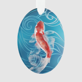 Ornamento Japonês Koi Fish Oriental Ondas de Natal