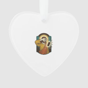 Ornamento Jesus Cegando Máximo Brilho do Telefone Meia-Noite