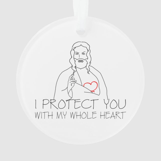 Ornamento Jesus Cristo - Eu te protejo (Verso)