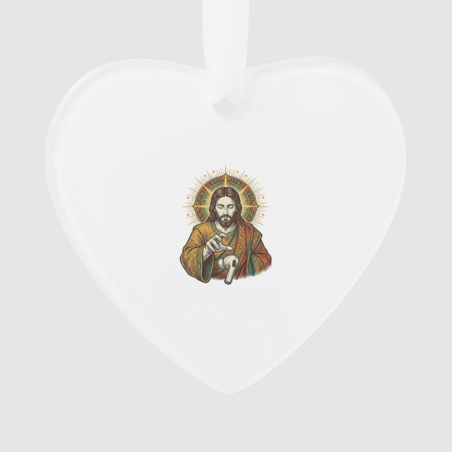 Ornamento Jesus Derrubou Fone de Ouvido Sem Fio Debaixo da M (Frente)