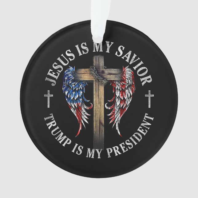Ornamento Jesus é meu salvador Trump é meu presidente 2024 E (Frente)