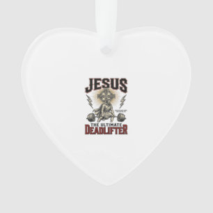 Ornamento Jesus O Levantador de Peso Definitivo Camiseta Cri