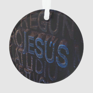 Ornamento Jesus, Pedra Azul, Amor a Deus Cristão